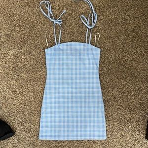 Blue gingham dress